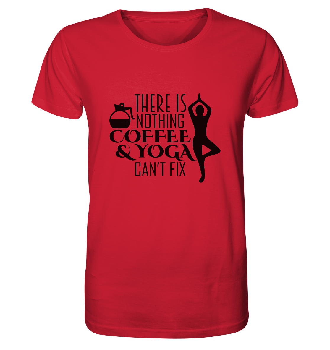 Kaffee & Yoga - Herren T-Shirt Bioqualität