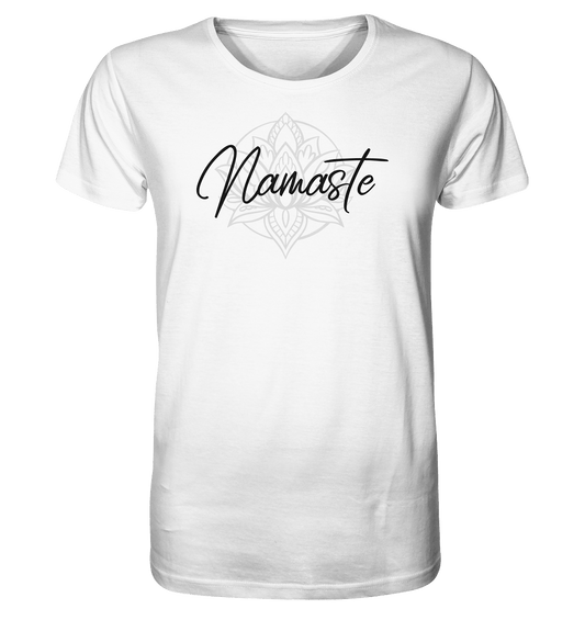 NAMASTE DIE BLUME DES LEBENS!- Herren T-Shirt Bioqualität