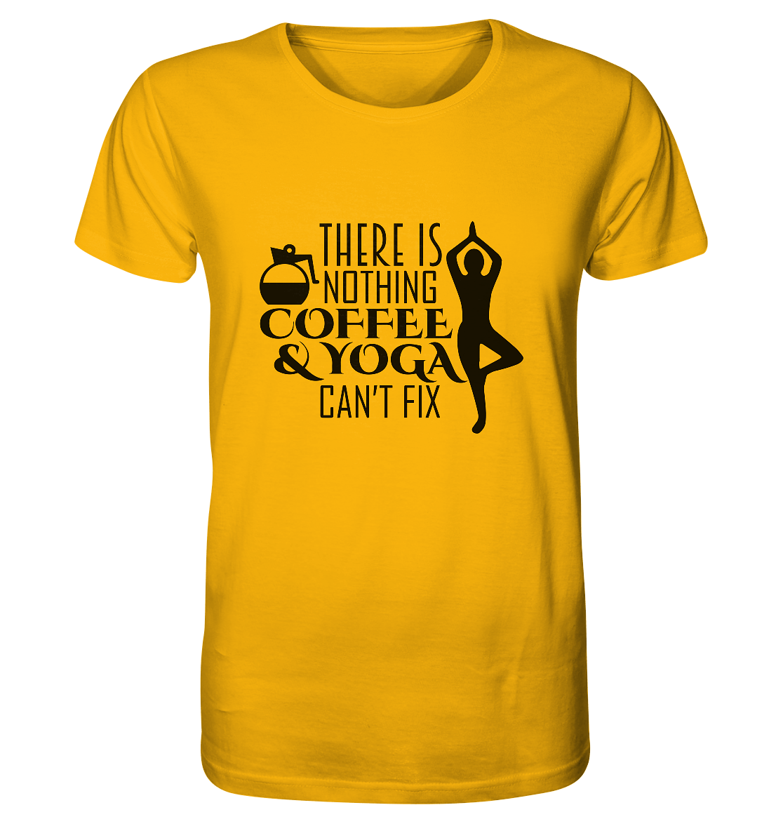 Kaffee & Yoga - Herren T-Shirt Bioqualität