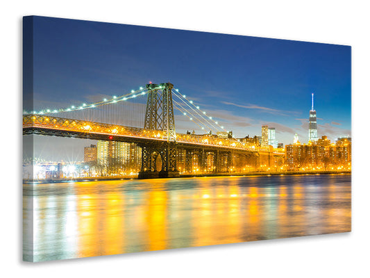 Leinwandbild Brooklyn Bridge bei Nacht