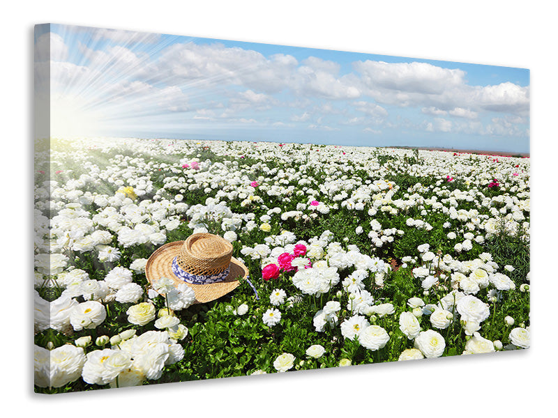 Leinwandbild Die Frühlingsblumenwiese