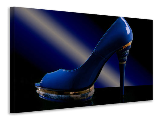 Leinwandbild Der blaue High Heel