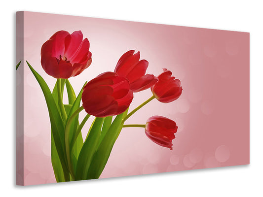 Leinwandbild Roter Tulpenstrauss