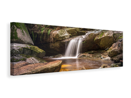 Leinwandbild Panorama Kleiner Wasserfall