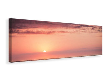 Leinwandbild Panorama Wundervoller Sonnenuntergang am Horizont