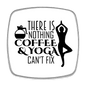 Kaffee & Yoga - Kühlschrankmagnet - weiß