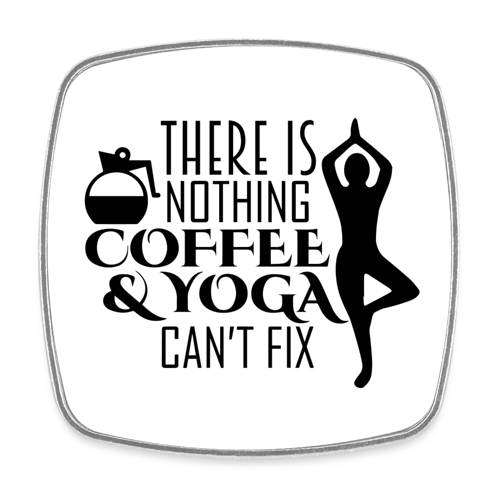 Kaffee & Yoga - Kühlschrankmagnet - weiß