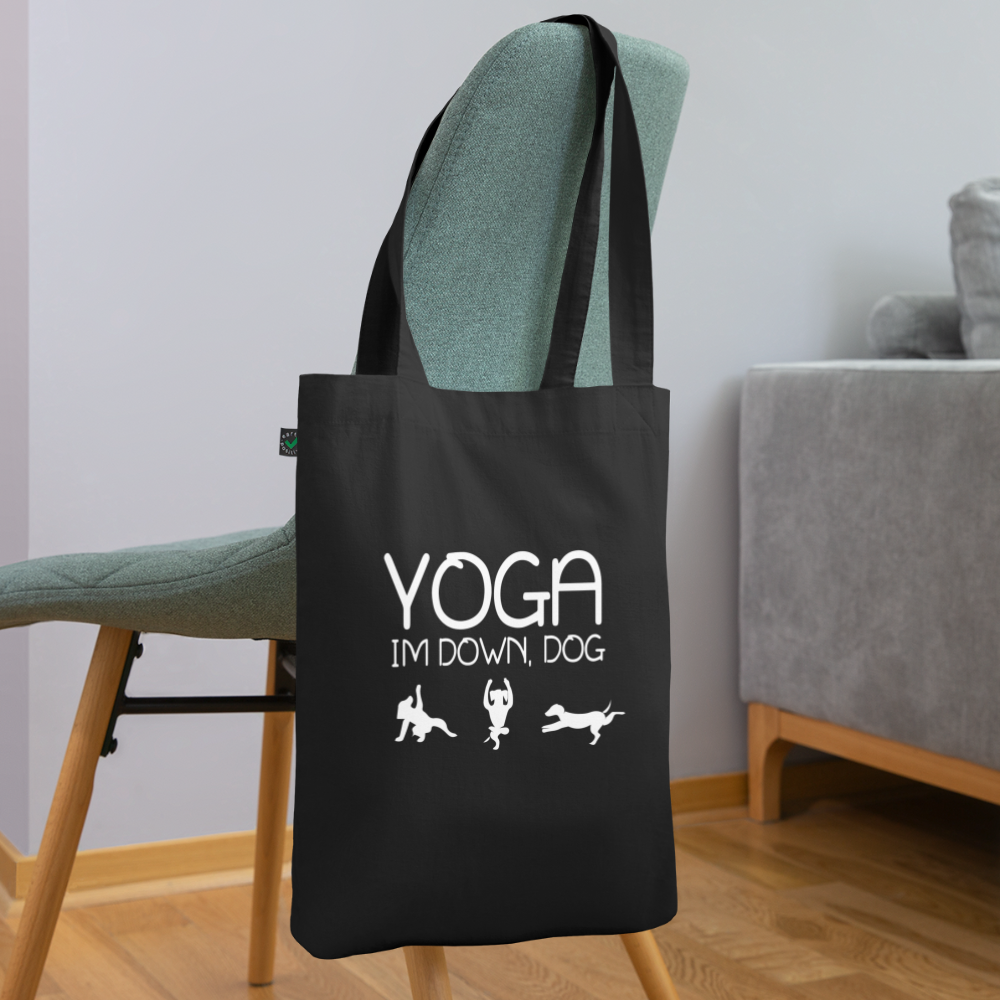 Hunde lieben Yoga - Bio-Stoffbeutel - Schwarz