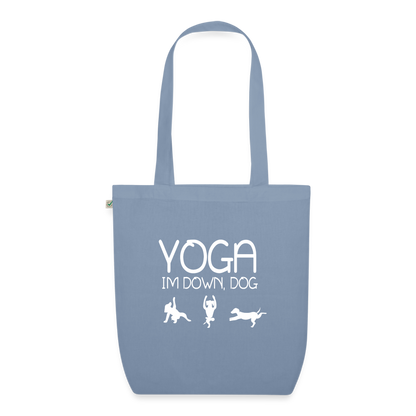 Hunde lieben Yoga - Bio-Stoffbeutel - Blaugrau