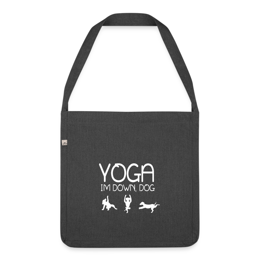 Hunde lieben Yoga - Schultertasche - Schwarz meliert