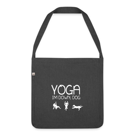 Hunde lieben Yoga - Schultertasche - Schwarz meliert