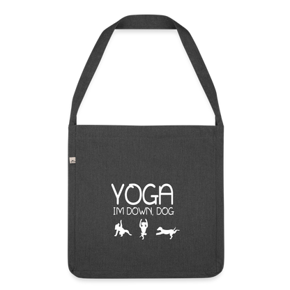 Hunde lieben Yoga - Schultertasche - Schwarz meliert